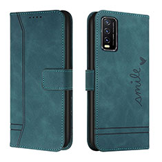 Coque Portefeuille Livre Cuir Etui Clapet H01X pour Vivo Y12A Vert