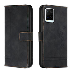 Coque Portefeuille Livre Cuir Etui Clapet H01X pour Vivo Y21 Noir