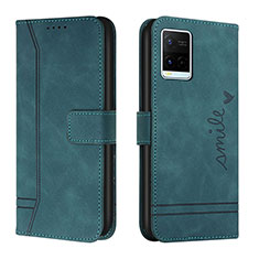 Coque Portefeuille Livre Cuir Etui Clapet H01X pour Vivo Y21 Vert