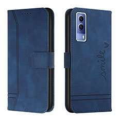 Coque Portefeuille Livre Cuir Etui Clapet H01X pour Vivo Y50t Bleu