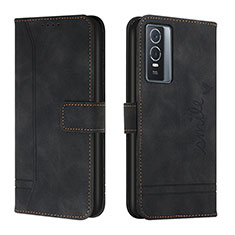 Coque Portefeuille Livre Cuir Etui Clapet H01X pour Vivo Y76 5G Noir