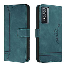 Coque Portefeuille Livre Cuir Etui Clapet H01X pour Vivo Y76 5G Vert