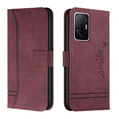 Coque Portefeuille Livre Cuir Etui Clapet H01X pour Xiaomi Mi 11T Pro 5G Rouge