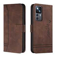 Coque Portefeuille Livre Cuir Etui Clapet H01X pour Xiaomi Mi 12T Pro 5G Marron