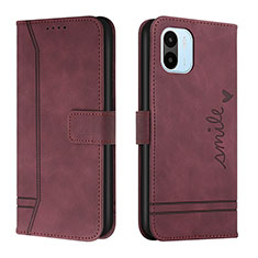 Coque Portefeuille Livre Cuir Etui Clapet H01X pour Xiaomi Poco C51 Rouge