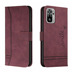 Coque Portefeuille Livre Cuir Etui Clapet H01X pour Xiaomi Poco M5S Rouge