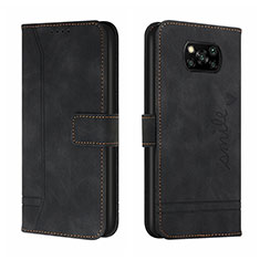 Coque Portefeuille Livre Cuir Etui Clapet H01X pour Xiaomi Poco X3 Noir