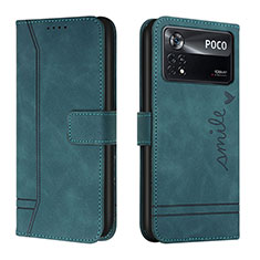 Coque Portefeuille Livre Cuir Etui Clapet H01X pour Xiaomi Poco X4 Pro 5G Vert