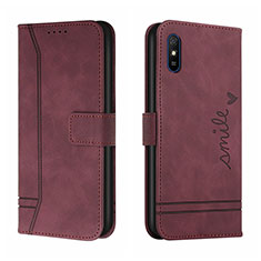 Coque Portefeuille Livre Cuir Etui Clapet H01X pour Xiaomi Redmi 9A Rouge