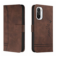 Coque Portefeuille Livre Cuir Etui Clapet H01X pour Xiaomi Redmi K40 Pro+ Plus 5G Marron