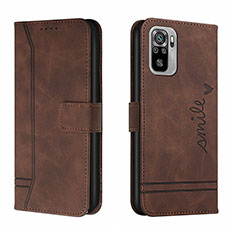 Coque Portefeuille Livre Cuir Etui Clapet H01X pour Xiaomi Redmi Note 10 4G Marron