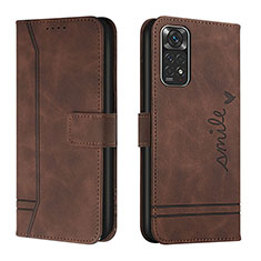 Coque Portefeuille Livre Cuir Etui Clapet H01X pour Xiaomi Redmi Note 11 4G (2022) Marron