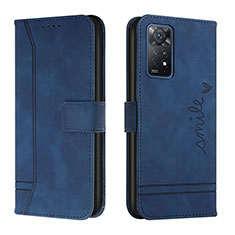 Coque Portefeuille Livre Cuir Etui Clapet H01X pour Xiaomi Redmi Note 11 Pro 4G Bleu