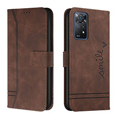 Coque Portefeuille Livre Cuir Etui Clapet H01X pour Xiaomi Redmi Note 11 Pro 4G Marron