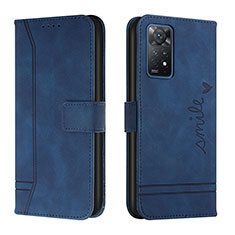 Coque Portefeuille Livre Cuir Etui Clapet H01X pour Xiaomi Redmi Note 11 Pro 5G Bleu