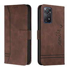 Coque Portefeuille Livre Cuir Etui Clapet H01X pour Xiaomi Redmi Note 11 Pro 5G Marron