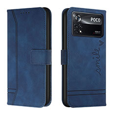 Coque Portefeuille Livre Cuir Etui Clapet H01X pour Xiaomi Redmi Note 11E Pro 5G Bleu