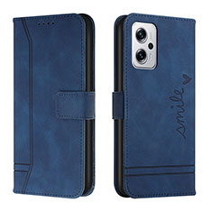 Coque Portefeuille Livre Cuir Etui Clapet H01X pour Xiaomi Redmi Note 11T Pro 5G Bleu