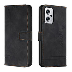 Coque Portefeuille Livre Cuir Etui Clapet H01X pour Xiaomi Redmi Note 11T Pro+ Plus 5G Noir