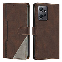 Coque Portefeuille Livre Cuir Etui Clapet H01X pour Xiaomi Redmi Note 12 4G Marron