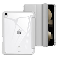 Coque Portefeuille Livre Cuir Etui Clapet H02 pour Apple iPad Air 5 10.9 (2022) Gris