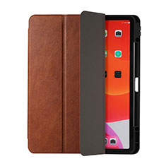 Coque Portefeuille Livre Cuir Etui Clapet H02 pour Apple iPad Pro 12.9 (2021) Marron