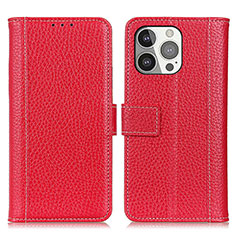 Coque Portefeuille Livre Cuir Etui Clapet H02 pour Apple iPhone 14 Pro Max Rouge