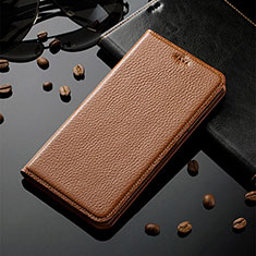 Coque Portefeuille Livre Cuir Etui Clapet H02P pour Asus Zenfone 7 ZS670KS Brun Clair