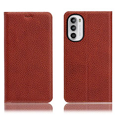 Coque Portefeuille Livre Cuir Etui Clapet H02P pour Motorola Moto Edge (2022) 5G Marron