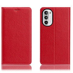 Coque Portefeuille Livre Cuir Etui Clapet H02P pour Motorola Moto Edge (2022) 5G Rouge