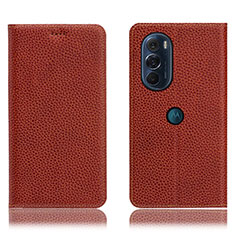 Coque Portefeuille Livre Cuir Etui Clapet H02P pour Motorola Moto Edge 30 Pro 5G Marron