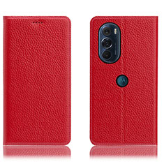 Coque Portefeuille Livre Cuir Etui Clapet H02P pour Motorola Moto Edge 30 Pro 5G Rouge