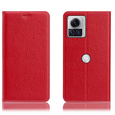 Coque Portefeuille Livre Cuir Etui Clapet H02P pour Motorola Moto Edge 30 Ultra 5G Rouge