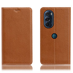 Coque Portefeuille Livre Cuir Etui Clapet H02P pour Motorola Moto Edge Plus (2022) 5G Brun Clair