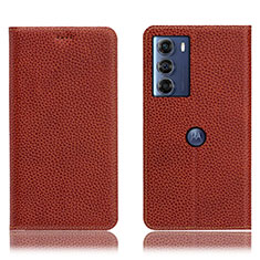 Coque Portefeuille Livre Cuir Etui Clapet H02P pour Motorola Moto Edge S30 5G Marron