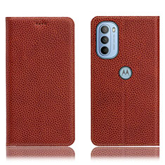 Coque Portefeuille Livre Cuir Etui Clapet H02P pour Motorola Moto G31 Marron