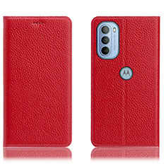 Coque Portefeuille Livre Cuir Etui Clapet H02P pour Motorola Moto G31 Rouge