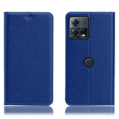 Coque Portefeuille Livre Cuir Etui Clapet H02P pour Motorola Moto S30 Pro 5G Bleu