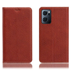 Coque Portefeuille Livre Cuir Etui Clapet H02P pour OnePlus Nord CE 2 5G Marron