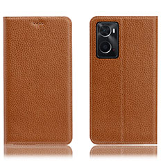 Coque Portefeuille Livre Cuir Etui Clapet H02P pour Oppo A36 Brun Clair