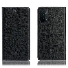 Coque Portefeuille Livre Cuir Etui Clapet H02P pour Oppo A54 5G Noir