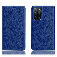 Coque Portefeuille Livre Cuir Etui Clapet H02P pour Oppo A55 5G Bleu
