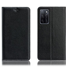 Coque Portefeuille Livre Cuir Etui Clapet H02P pour Oppo A55S 5G Noir