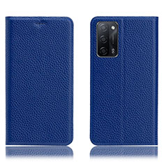 Coque Portefeuille Livre Cuir Etui Clapet H02P pour Oppo A56 5G Bleu