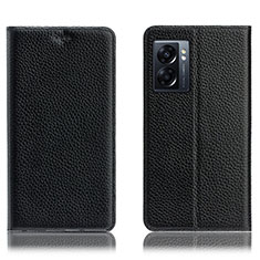 Coque Portefeuille Livre Cuir Etui Clapet H02P pour Oppo A57 5G Noir