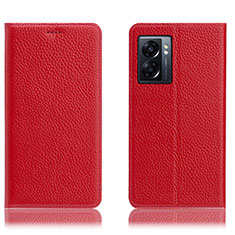 Coque Portefeuille Livre Cuir Etui Clapet H02P pour Oppo A57 5G Rouge