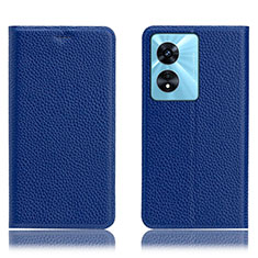 Coque Portefeuille Livre Cuir Etui Clapet H02P pour Oppo A58x 5G Bleu