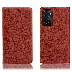 Coque Portefeuille Livre Cuir Etui Clapet H02P pour Oppo A76 Marron