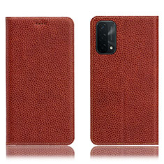 Coque Portefeuille Livre Cuir Etui Clapet H02P pour Oppo A93 5G Marron