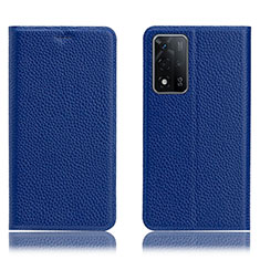 Coque Portefeuille Livre Cuir Etui Clapet H02P pour Oppo A93s 5G Bleu